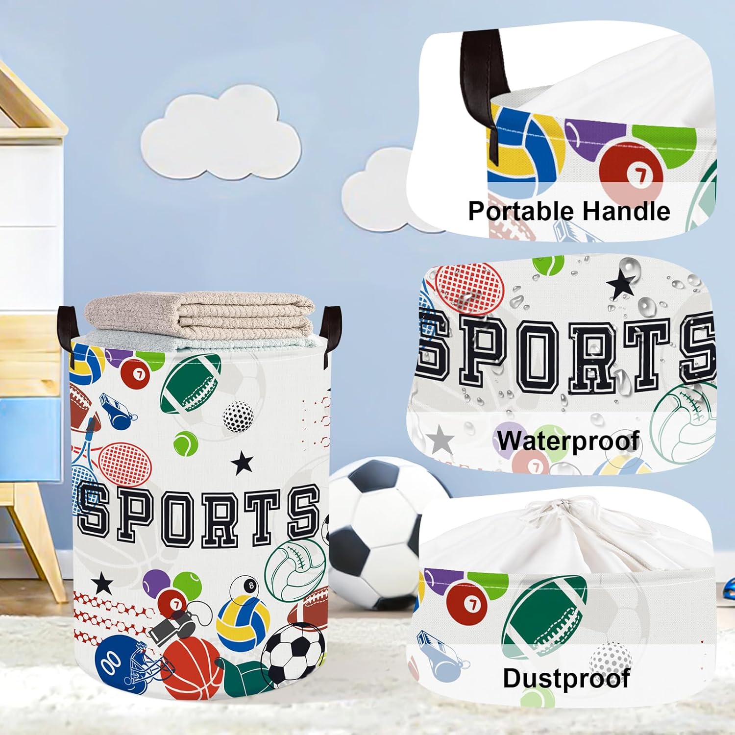 Thumbnail 3 de HUUMONSS Sports Balls Laundry Hamper 63L