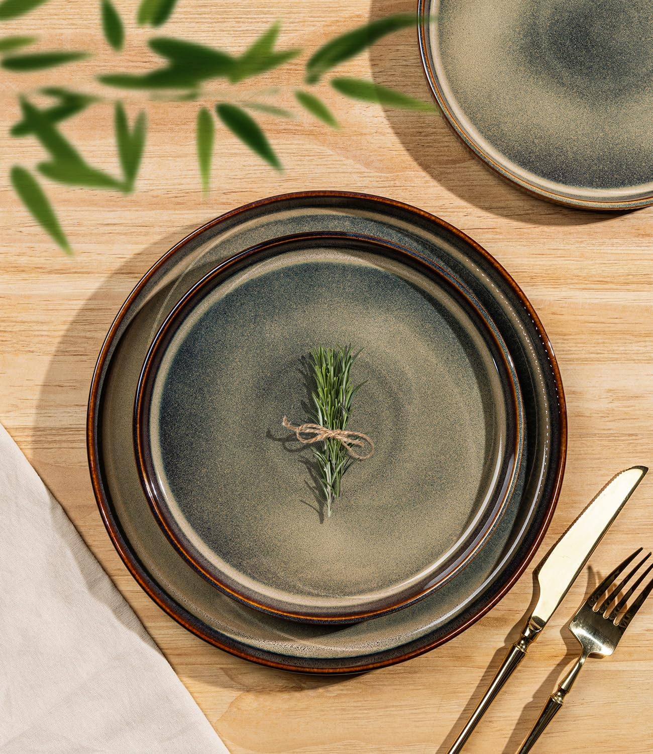 Thumbnail 1 de TheTerra 18-Piece Ceramic Dinnerware Set for 6 in Coca Mocha