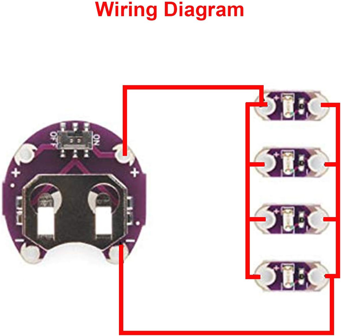 Detalle 1 de Youmile 10PACK Coin Cell Battery Holder Lilypad CR2032 Battery Mount Module for Arduino