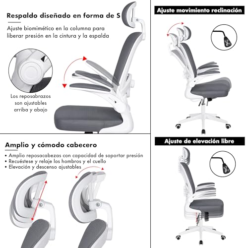 Detalle 2 de T-LOVENDO.ES Silla de Oficina Ergonómica: confort y ajuste para largas jornadas