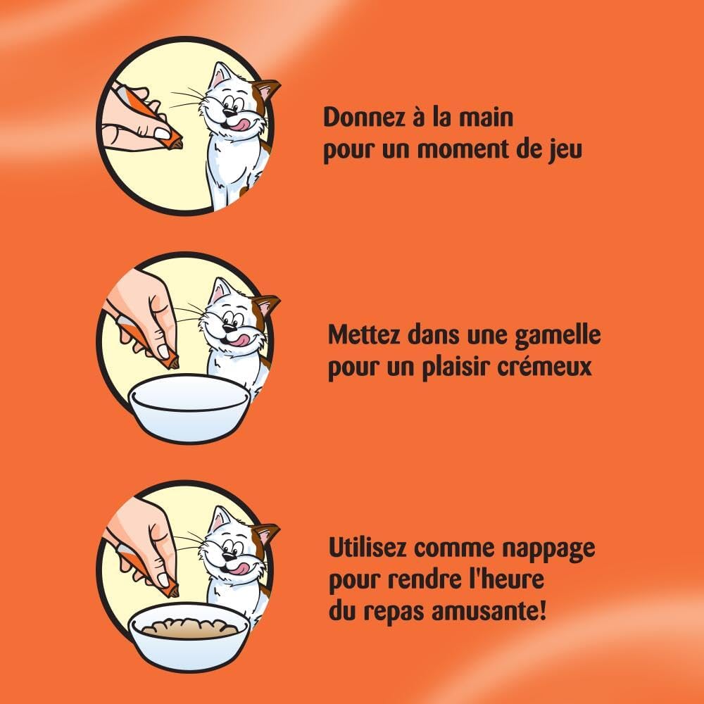Thumbnail 6 de Catisfactions Creamy Friandises Chat – Goût Poulet, Pack de 4 sachets 10 g (Lot de 11) – Récompenses pour Chats Adultes et Chatons
