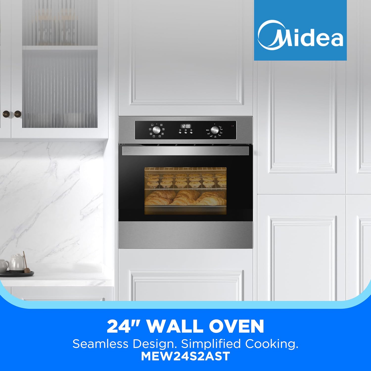Detalle 2 de Midea MEW24S2AST 24-Inch Built-In Wall Oven, 2.5 Cu. Ft., Convection