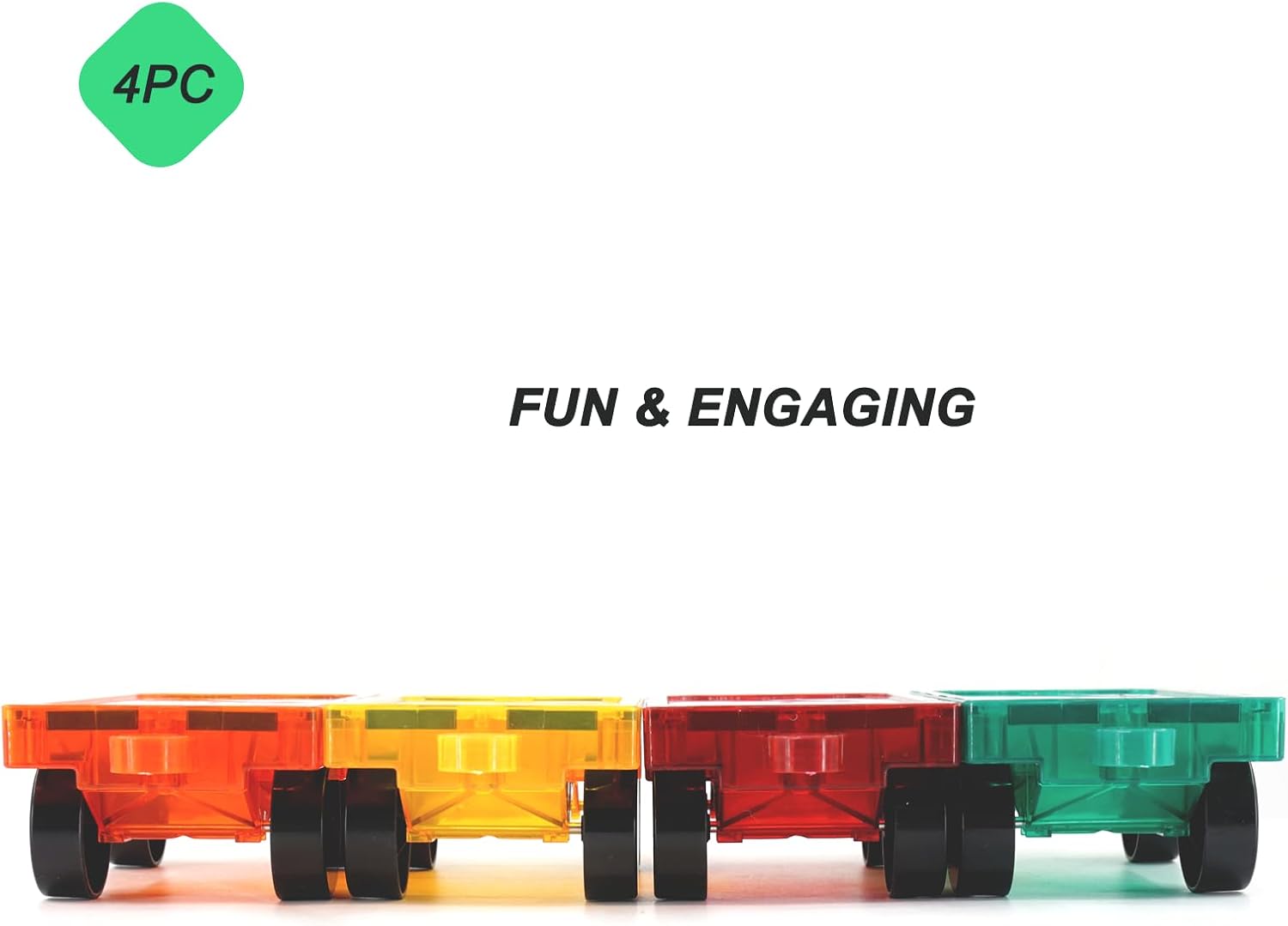 Thumbnail 1 de NEOFORMERS Magnetic Tiles Car Kit 4PCS