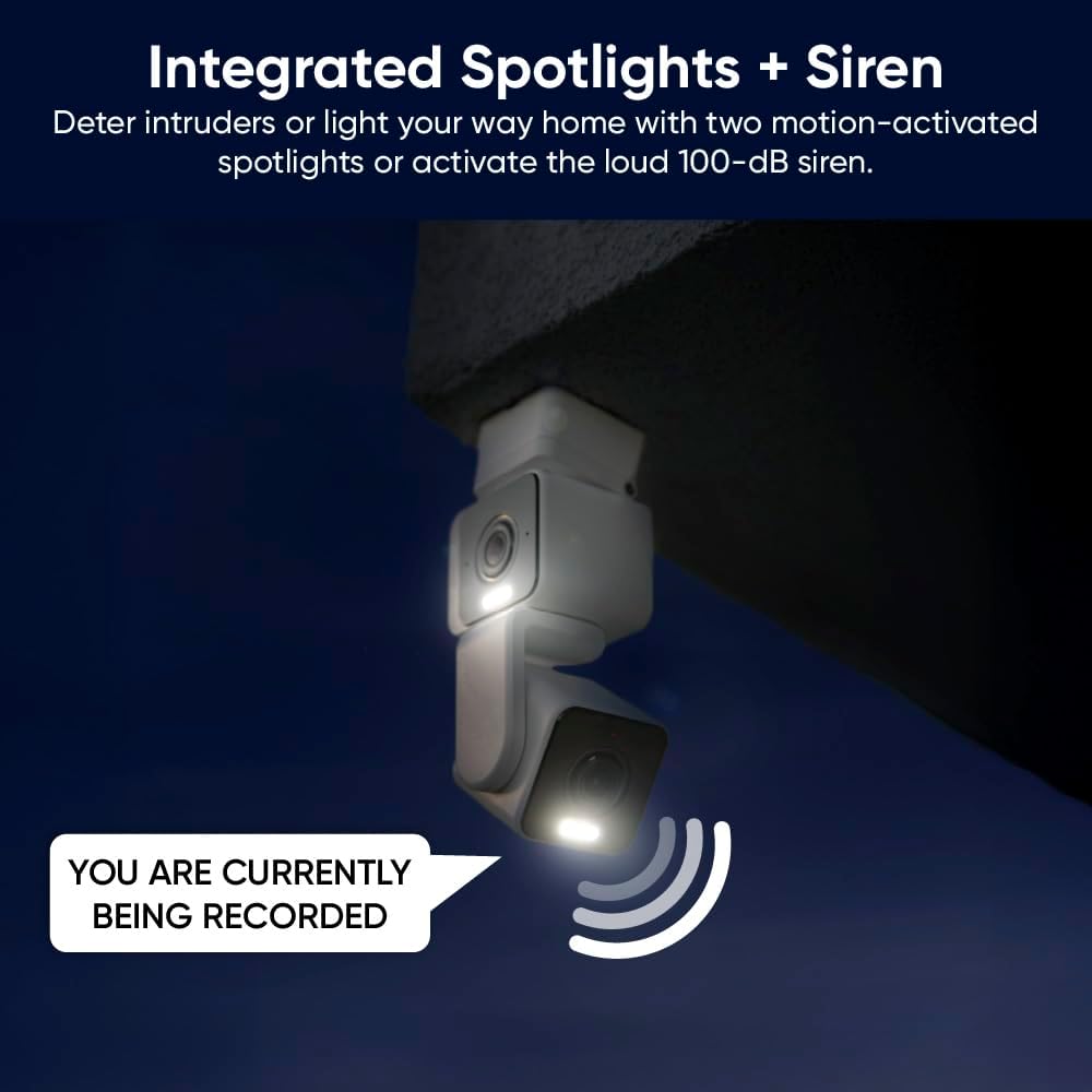 Detalle de WYZE Duo Cam Pan Indoor/Outdoor IP65 2K 360° Pan/Tilt Smart Security Camera (2-Cam System) with Color Night Vision