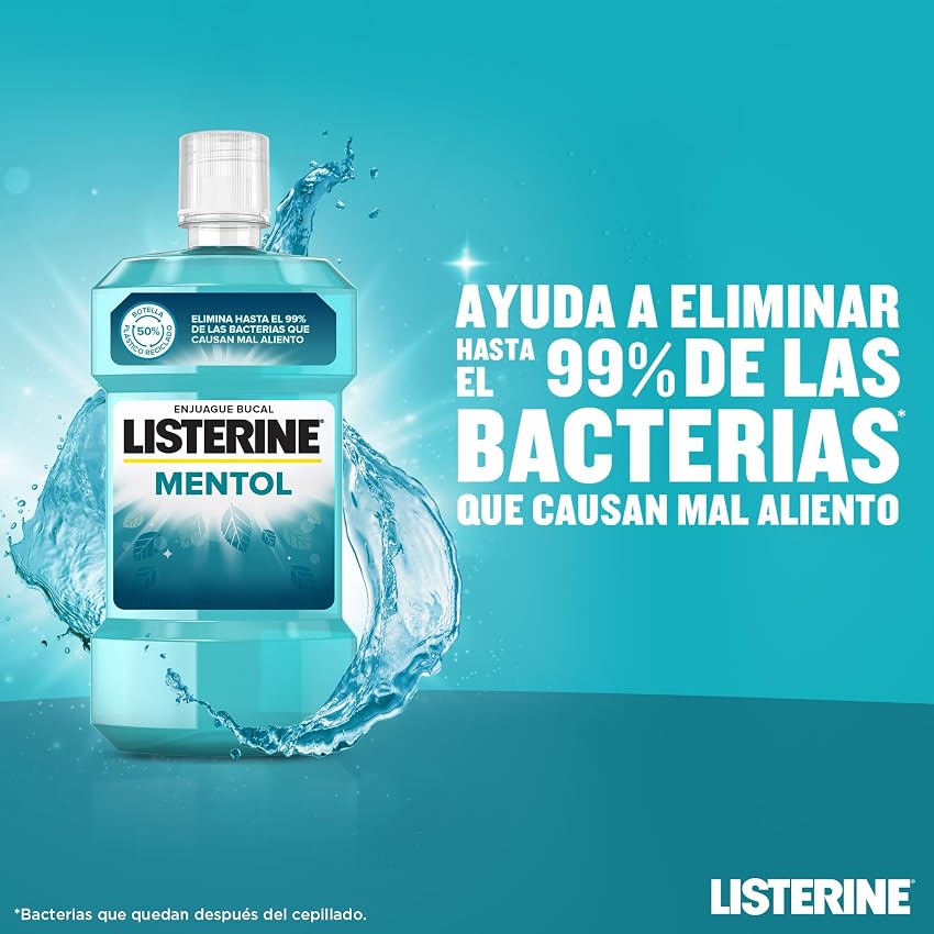 Thumbnail 1 de Listerine Mentol Colutorio Bucal 24h Fresh 🦷 Pack de 4
