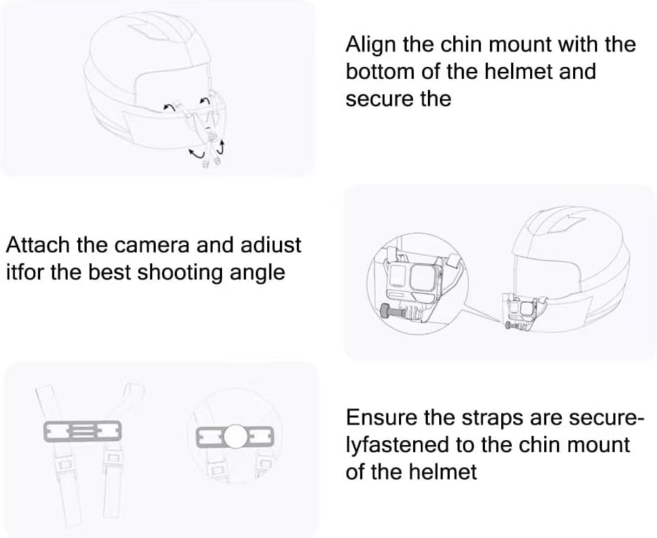 Thumbnail 6 de RV Murts Motorcycle Helmet Chin Strap Mount for GoPro Hero, Action Camera and DJI Osmo Action 5 Pro