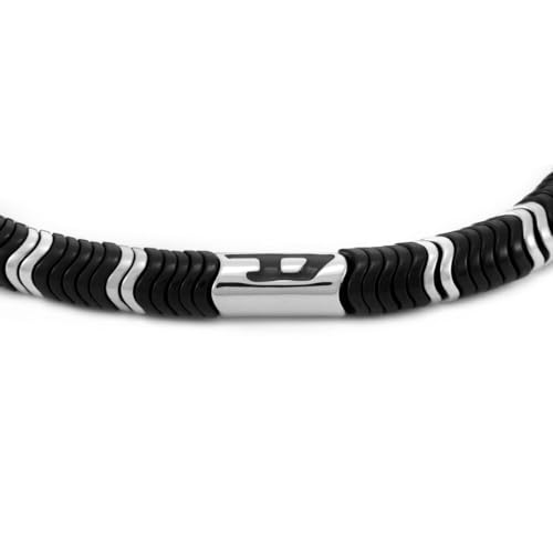 Thumbnail 2 de Diesel: Pulsera de hombre de cuentas semipreciosas con cierre de langosta en plata romana