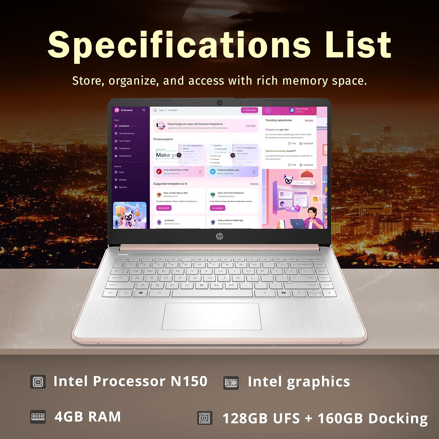 Detalle de HP 14-inch laptop