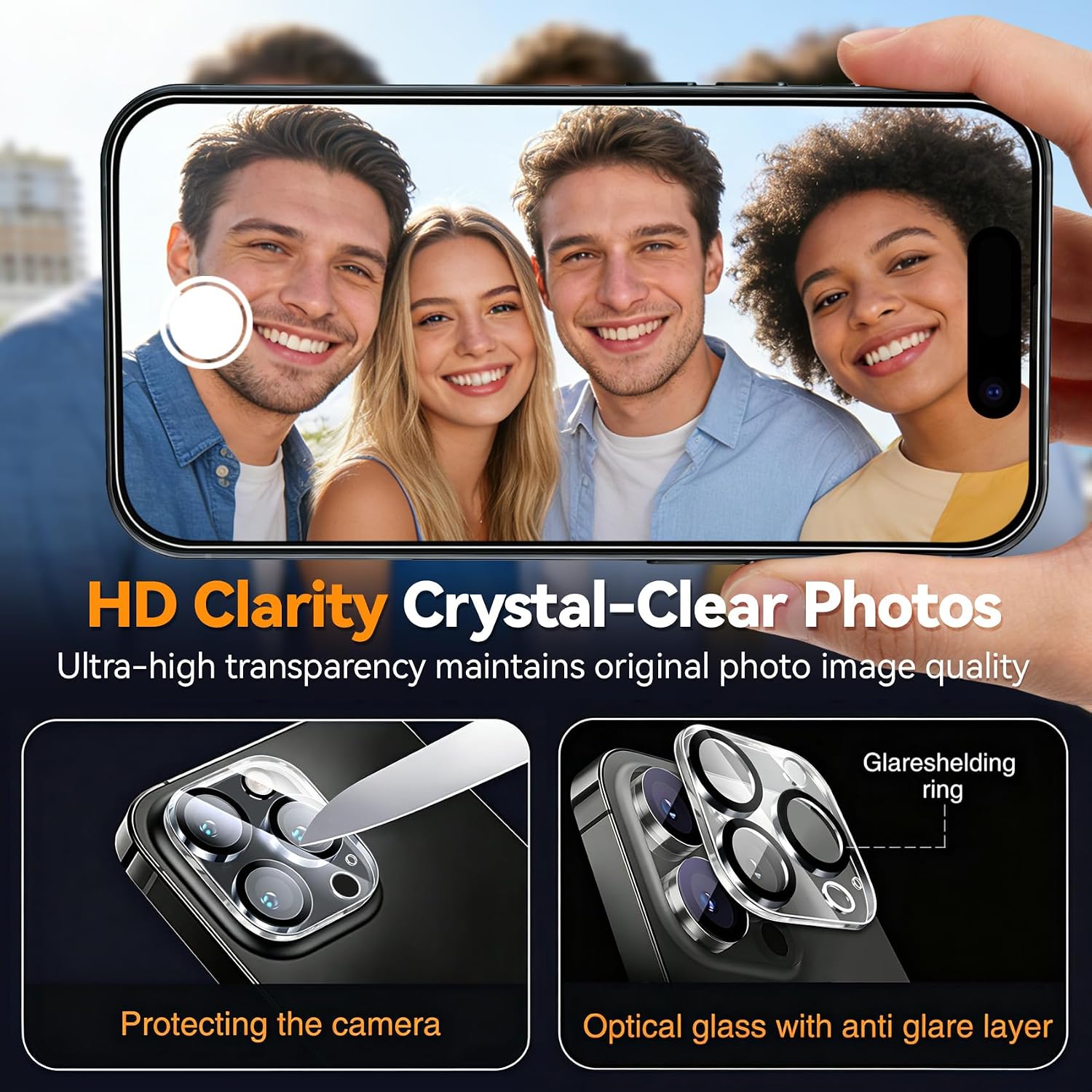 Detalle de Wiaocit iPhone 15 Pro Max Tempered Glass Privacy Screen Protector, 3-Pack