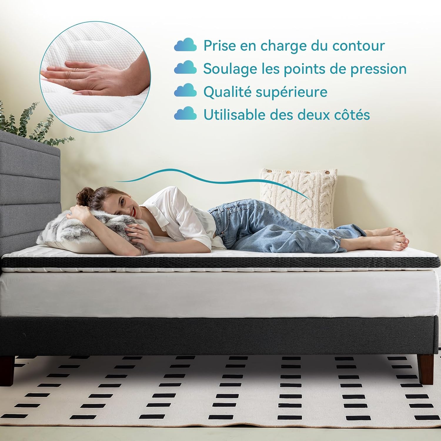 Thumbnail 4 de Amazon Basics Colchón Viscoelástico Topper 90x190 cm