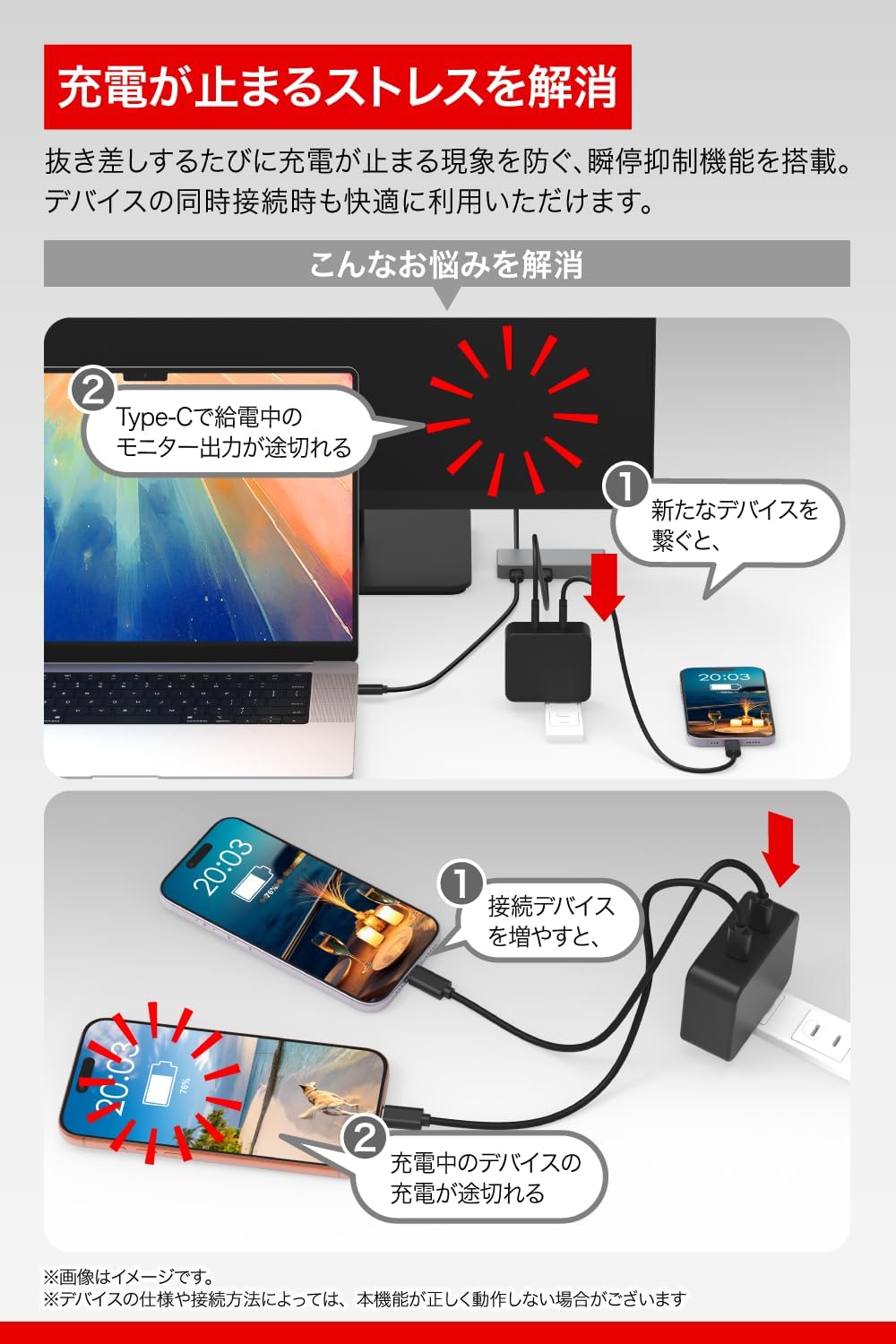 Thumbnail 5 de バッファロー BSACPD10005C4BK PD充電器、最大100W・4ポート・折りたたみ式プラグ