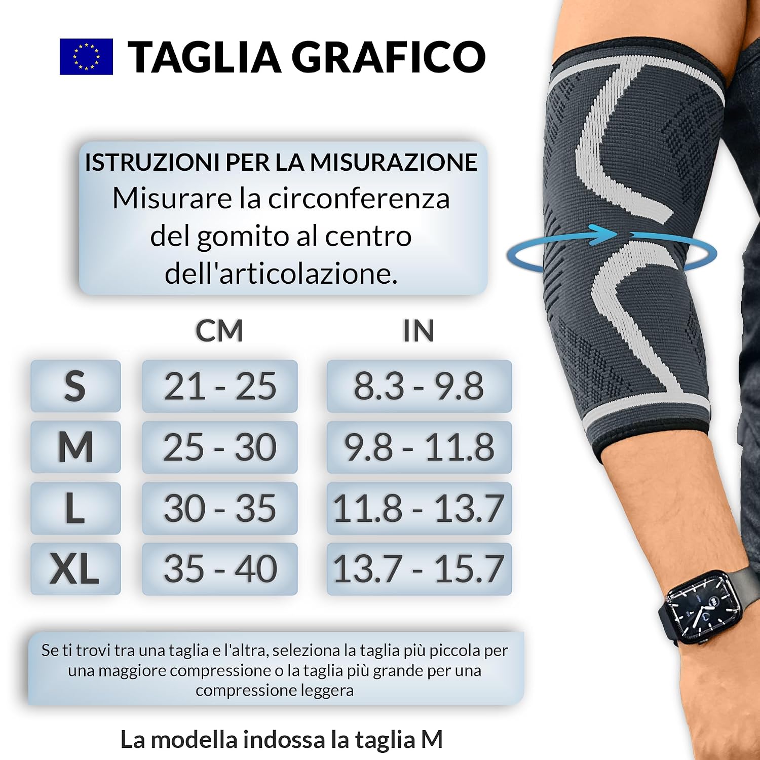 Detalle de 360 RELIEF tutore epicondilite per gomito con compressione 360° (destra o sinistra) – 1 gomitiere