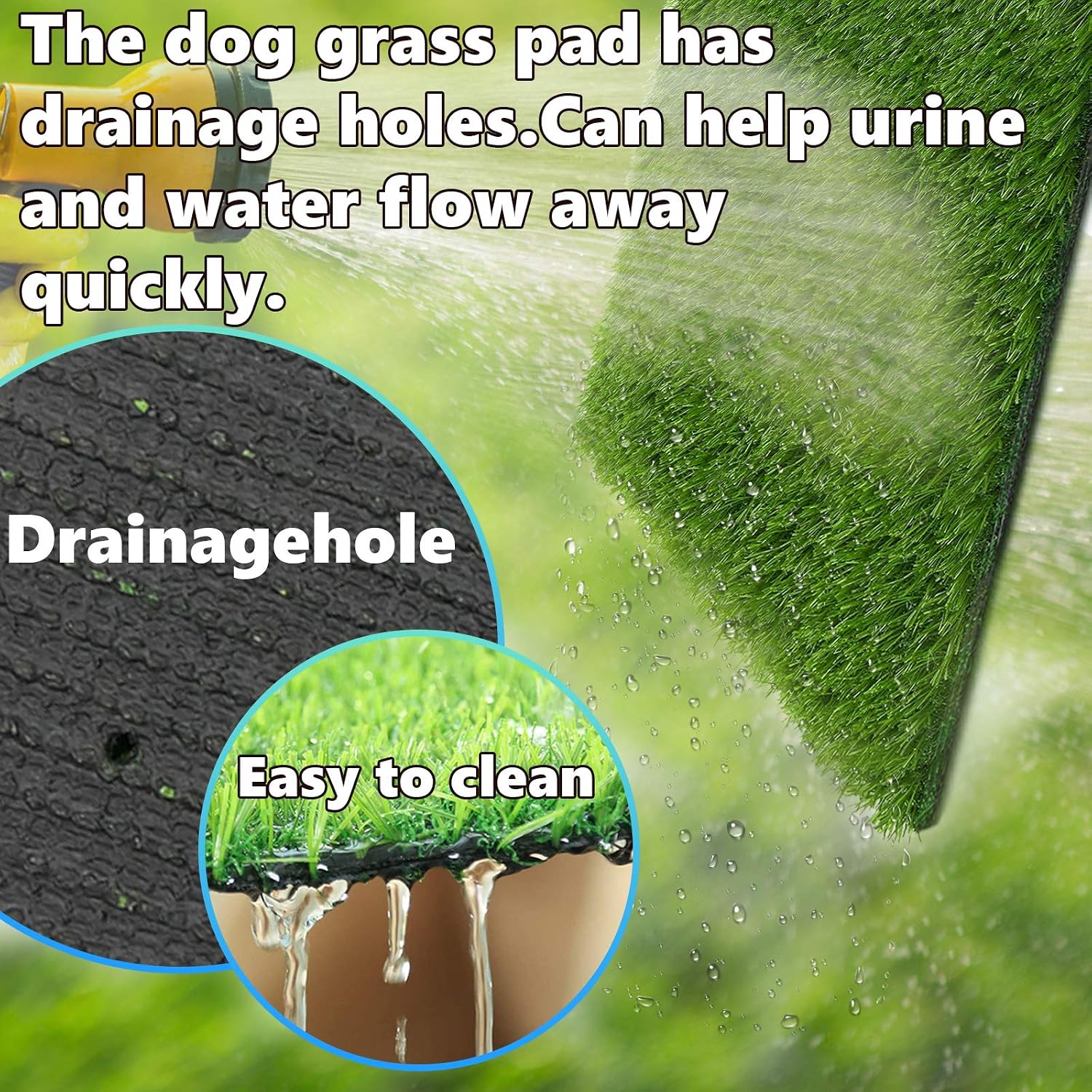 Detalle de SSRIVER 50 x 65cm artificial grass rug turf for dogs (indoor & outdoor potty training)
