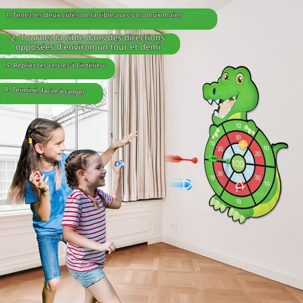 Detalle de Vicloon dartbord voor kinderen, dubbelzijdig met kleverige ballen en klittenbandpijlen