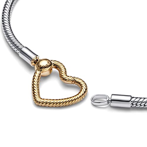 Thumbnail 1 de Pandora Moments Pulsera de plata de ley con cierre de corazón, 23