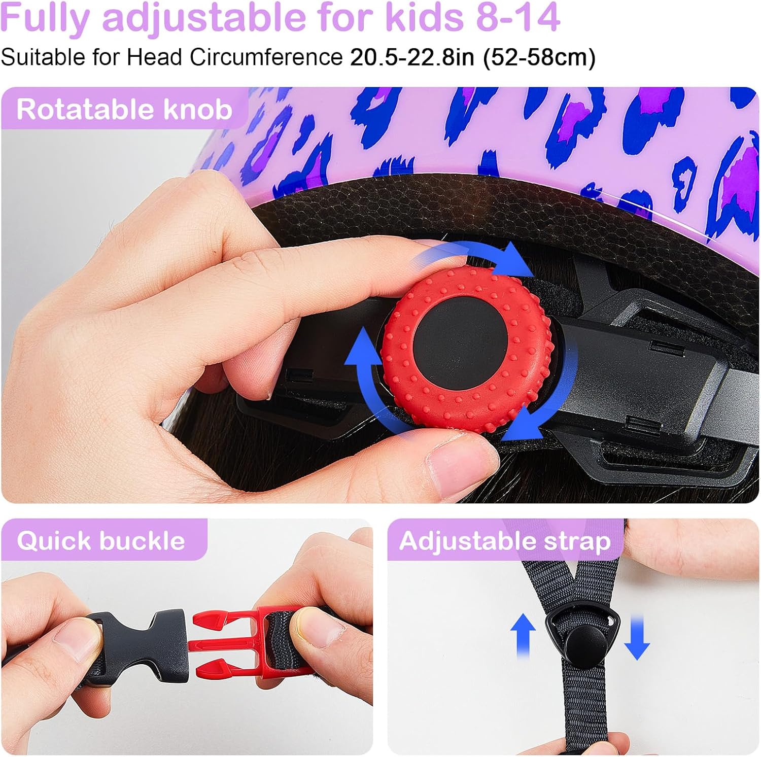 Thumbnail 5 de MHJY Kids Helmet for Age 3-14 Girls: Adjustable Bike Helmet with DIY Cat Ears