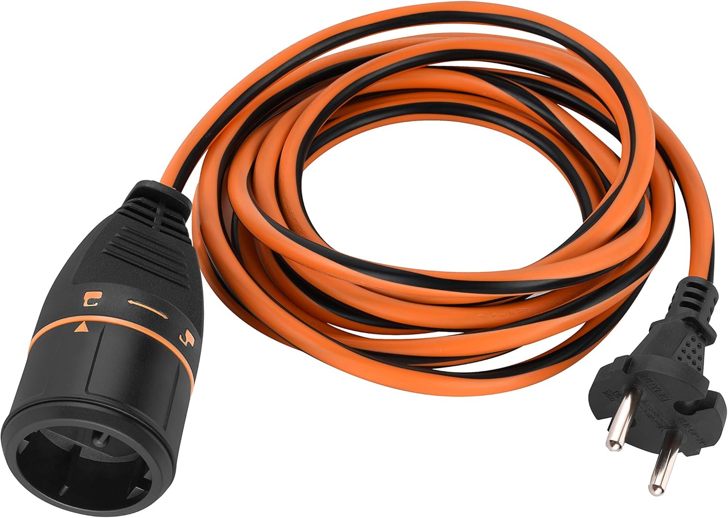 Thumbnail 1 de Rallonge Prolongateur Jardin Electraline 20 m avec Electrolock — 2x1,5 mm², 3500W, Noir/Orange