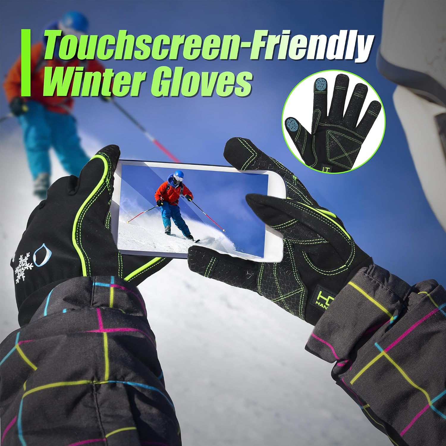 Detalle de HANDLANDY 8030 Winter Work Gloves, 3M Thinsulate, Waterproof, Touchscreen