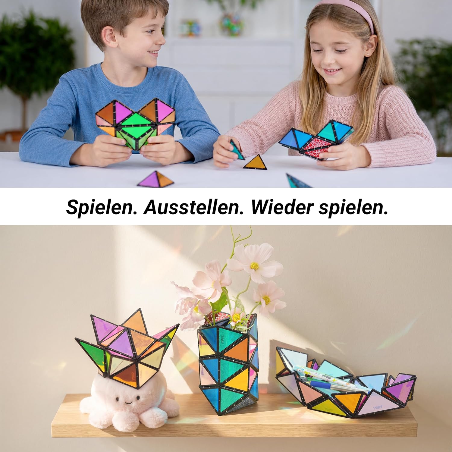 Detalle 2 de TOSY Magnet Pyramid Puzzle 12 Teile, 243 Magnete 🎲