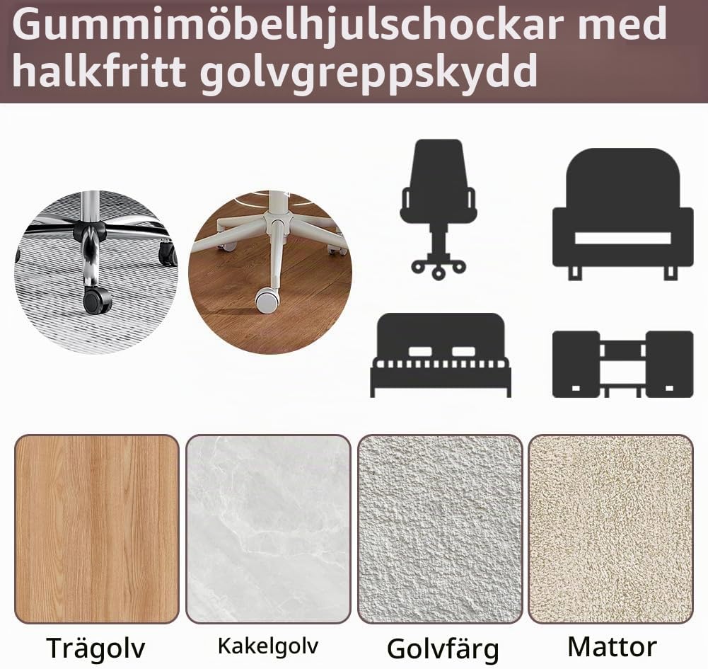 Detalle 2 de OSDUE P2-HSDJD240828-FBA möbelunderlägg i gummi, 6-pack svart