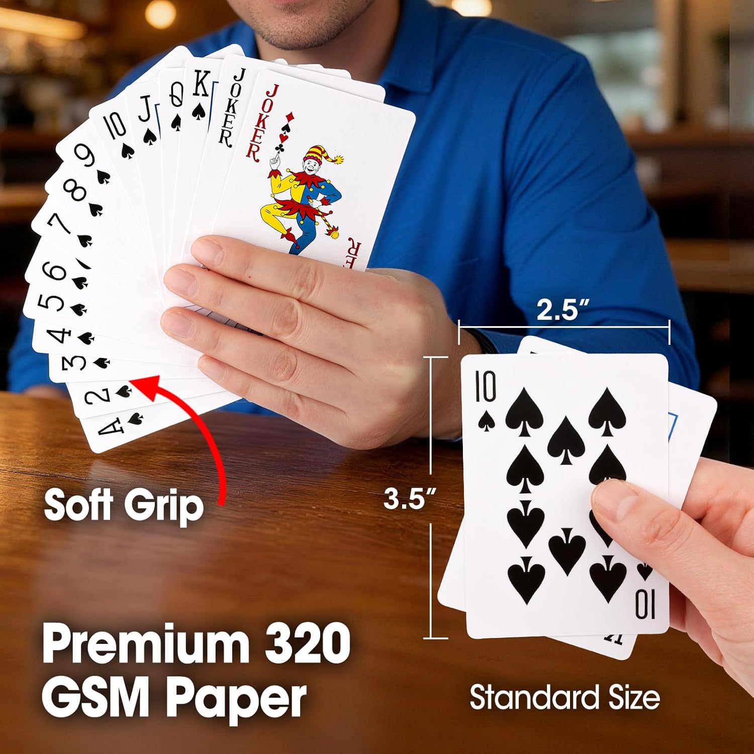 Detalle de BGUP Playing Cards: 50 Deck Bulk Standard Size Poker Cards in Red & Blue