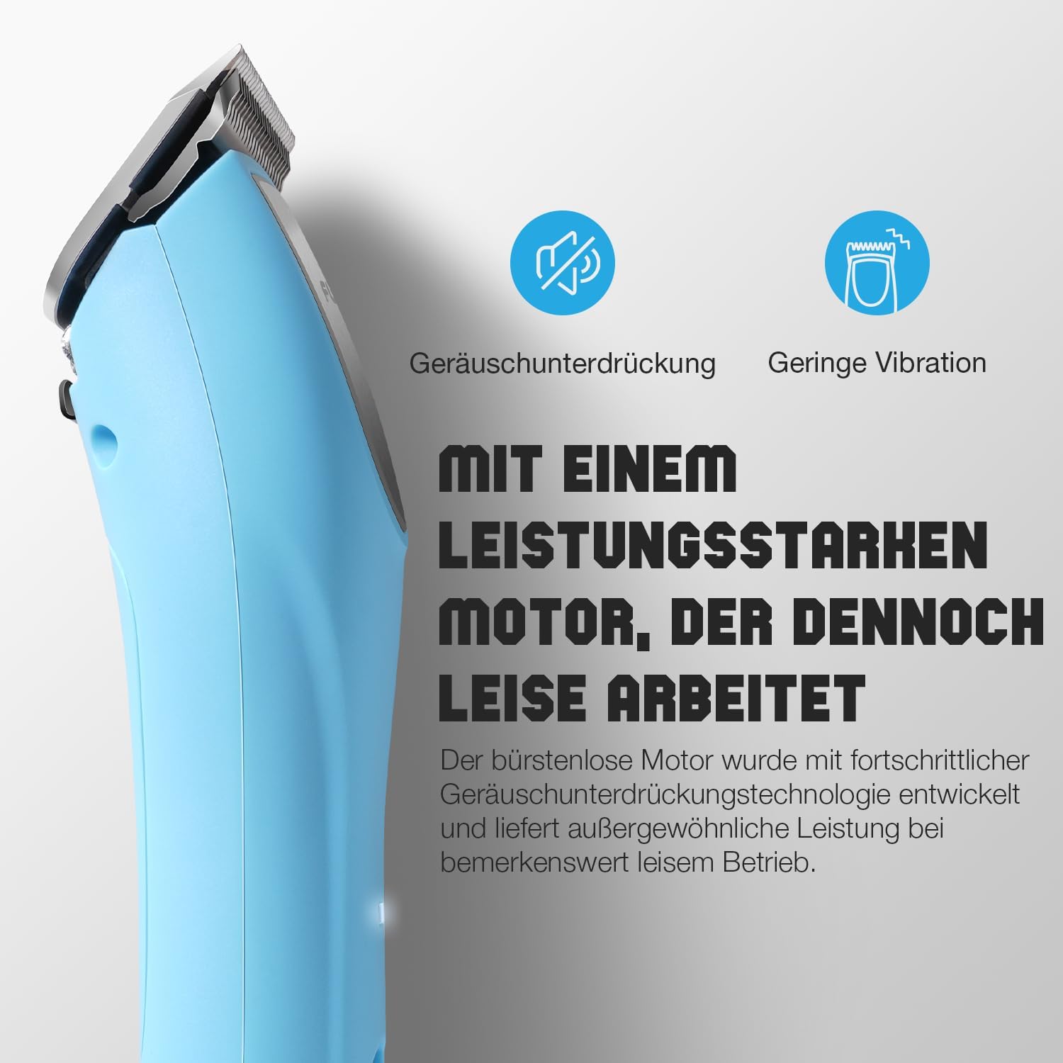 Detalle de FuzzyFix Professionelle Hundeschermaschine profi – leiser, kraftvoller Trimmer mit R-förmigen Klingen