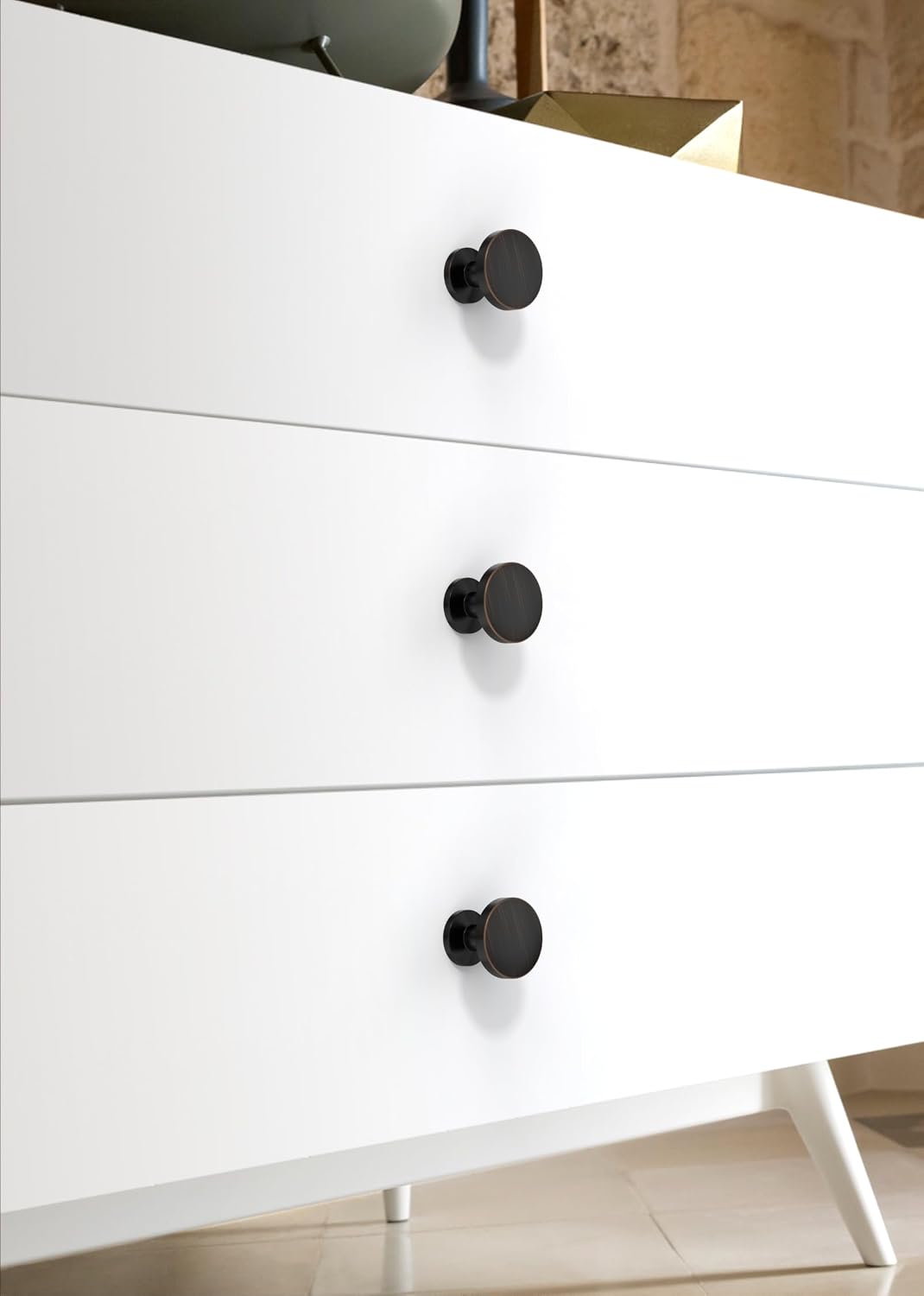 Detalle de Asimerdeco 10-Pack Oil-Rubbed Bronze Cabinet Knobs, 30mm Round