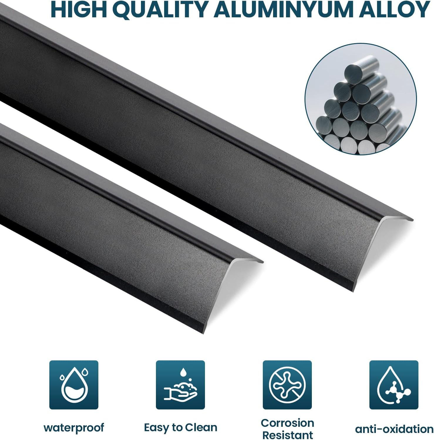 Thumbnail 2 de Orechic 4-Pack 36" Black Metal Corner Protectors – Peel & Stick Aluminium Corner Guards (L Molding)