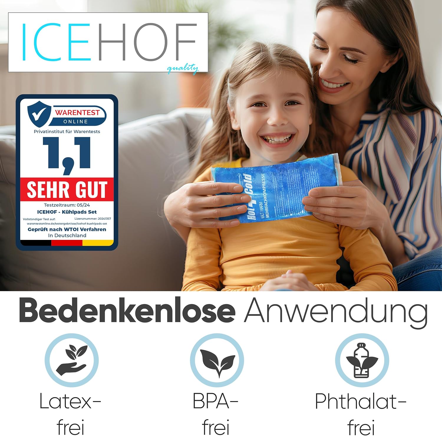 Thumbnail 5 de ICEHOF Kühlpads 3er-Set: Soft-Gel Kühlkompressen mit langer Kühldauer (29 x 12 cm + 12 x 17 cm)