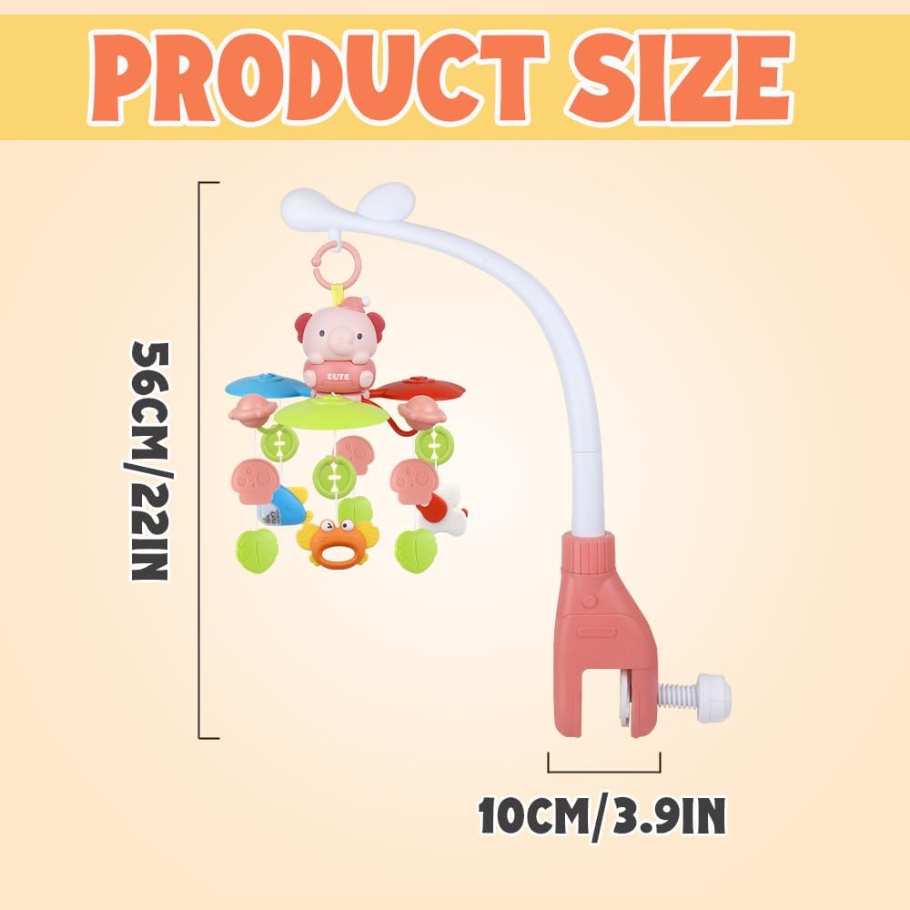 Thumbnail 2 de Baby Cot Mobile Toy with Light, Projector and Bluetooth (Pink-01)