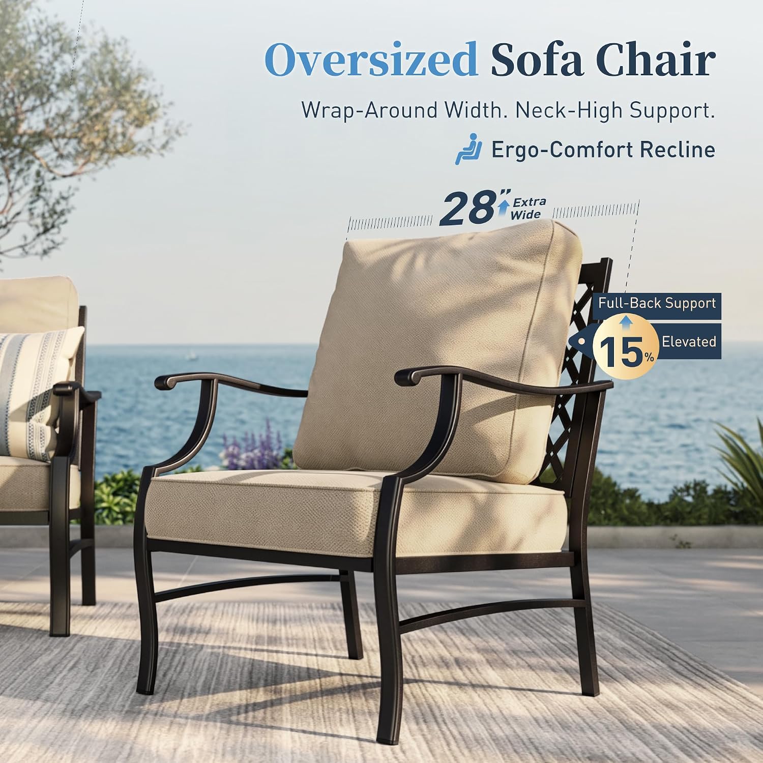 Detalle de SUNSHINE VALLEY CP003-01-5_I1 Metal Patio Conversation Set, 5 Seats