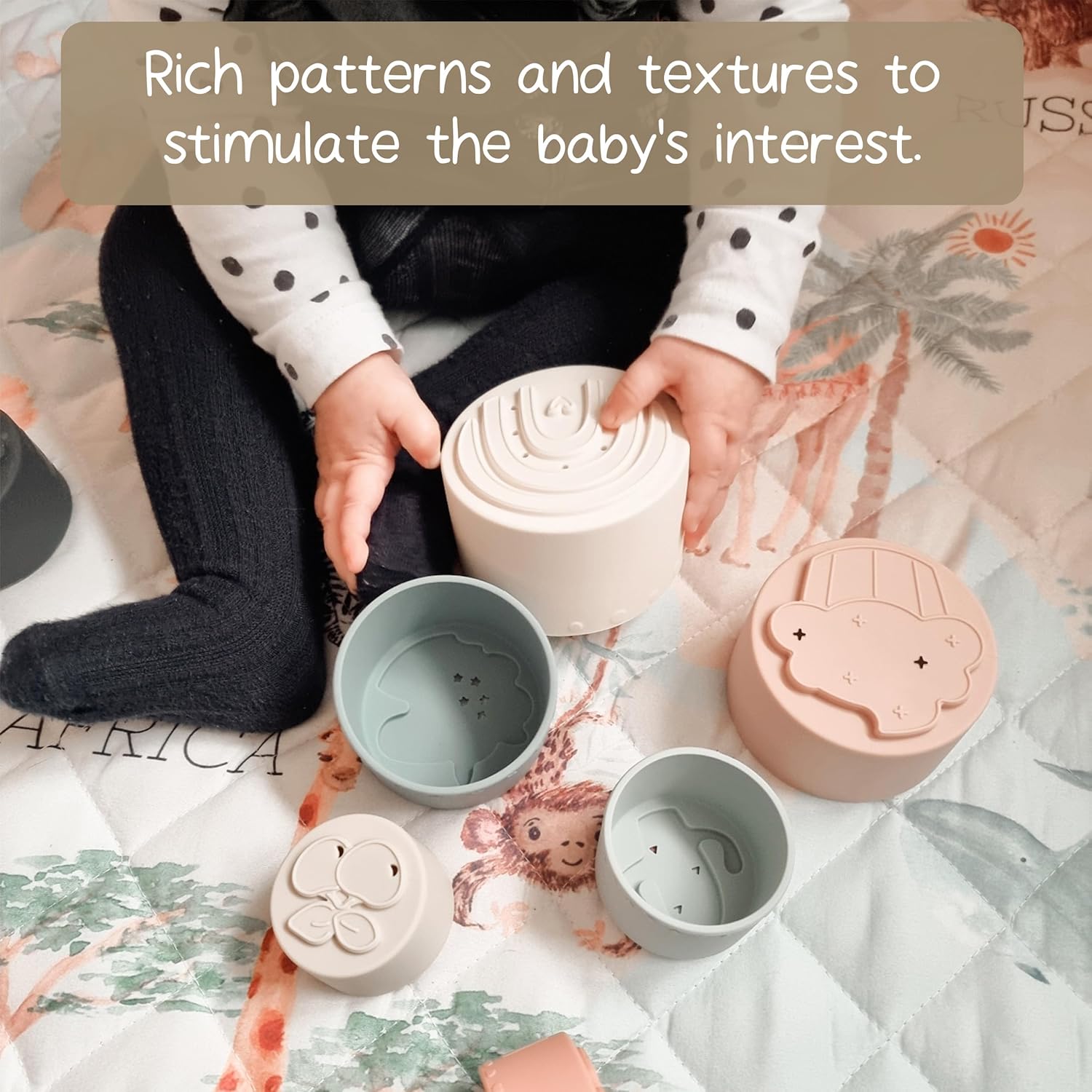 Thumbnail 5 de Moonkie Baby 7-Piece Silicone Stacking Cups & Teether Set (7 months+)