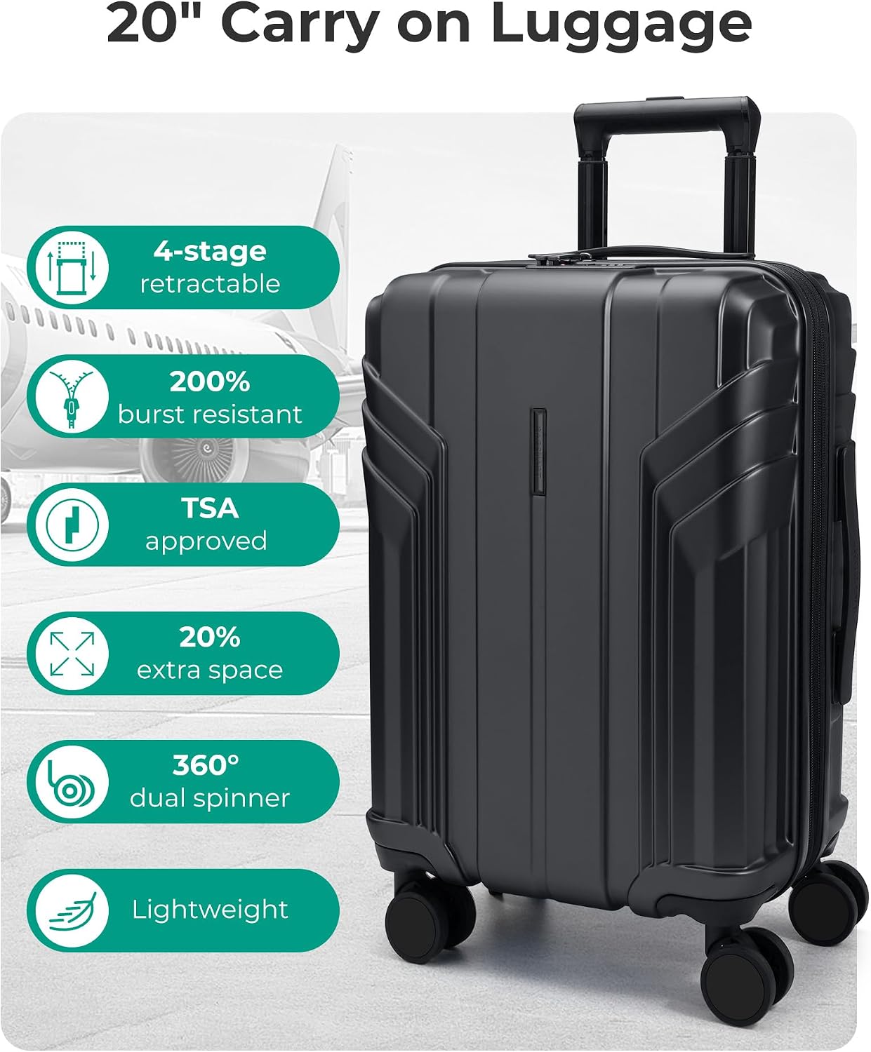 Thumbnail 2 de BAGSMART Expandable Carry-On 20-inch suitcase