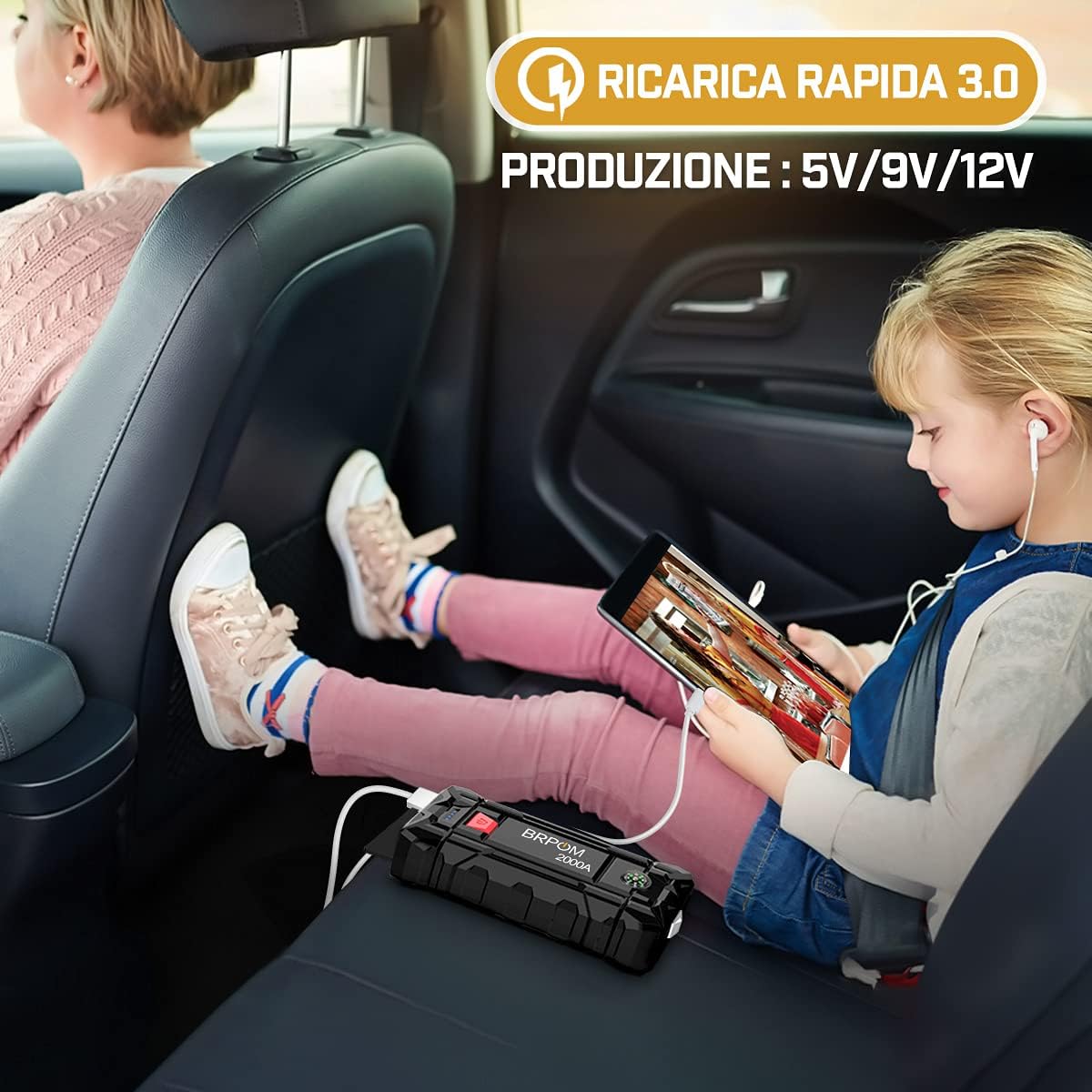 Thumbnail 3 de BRPOM Avviatore batteria auto 8000A con torcia LED e porta USB