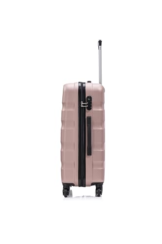Detalle de CELIMS Valise Moyenne 65 cm Rose Gold – ABS rigide, 8 roues et coffre-fort avec cadenas