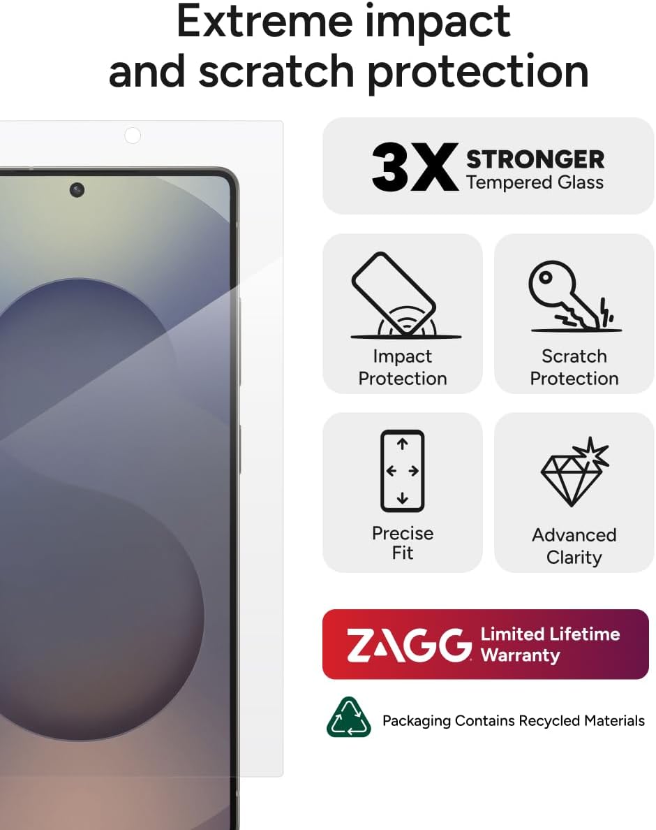 Detalle 2 de ZAGG Glass+ Samsung Galaxy S25 Ultra screen protector