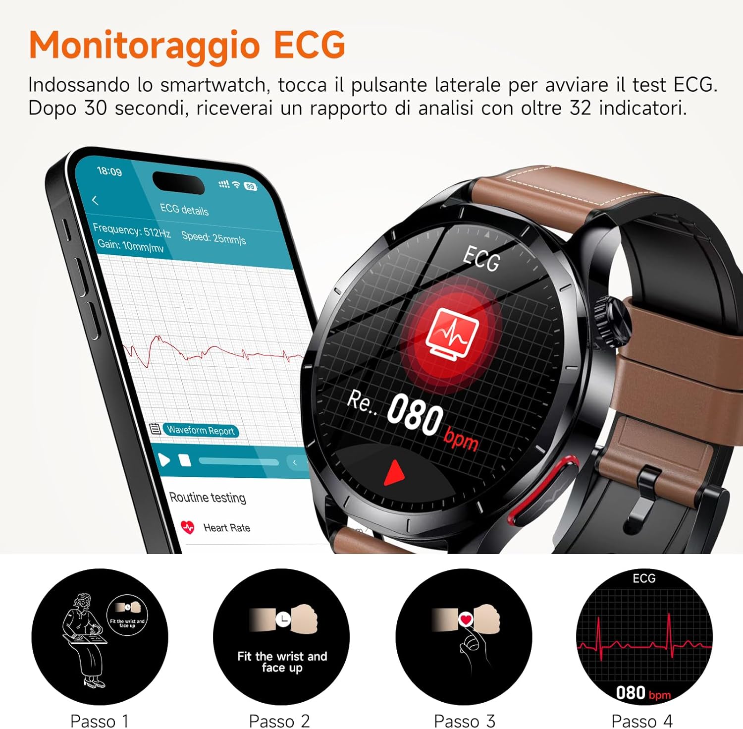 Thumbnail 1 de Lgnitek 2026 Smartwatch da Uomo con ECG/HRV/BMI/Acido Urico/Lipidi – Display AMOLED 1,43" e IP68