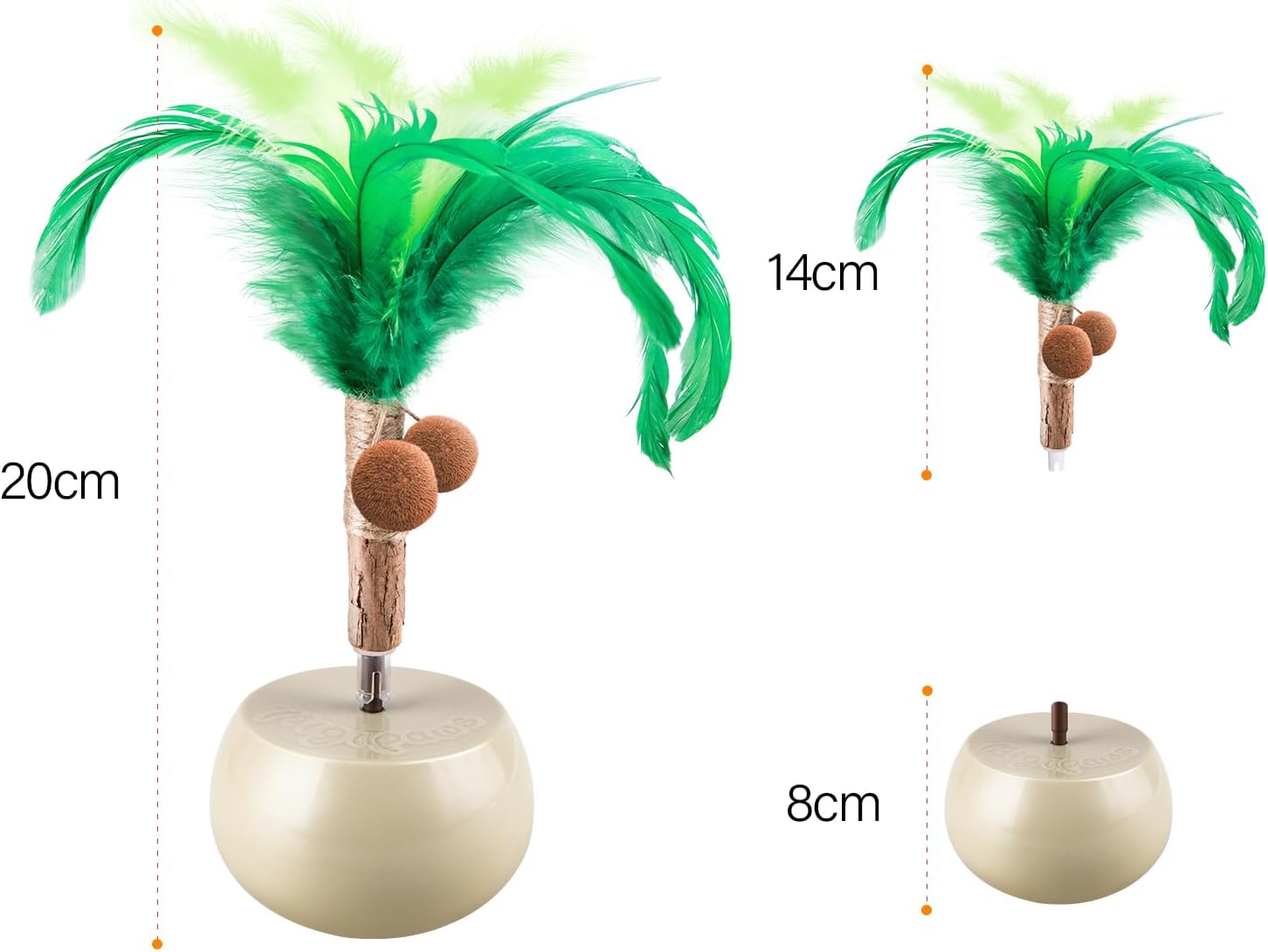 Detalle de Migipaws Jouet interactif pour Chat avec plume et rouleau électrique – rechargeable
