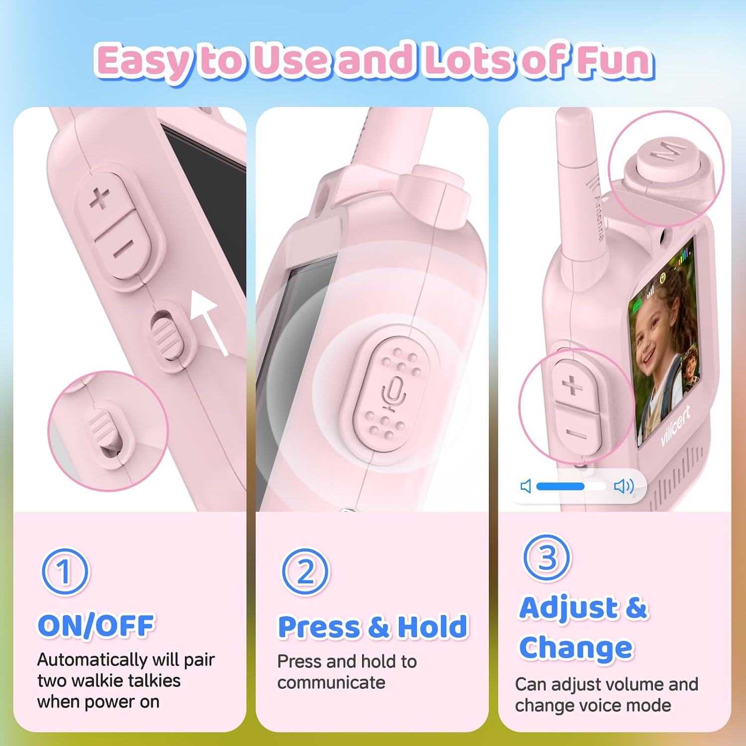 Detalle 2 de vilicert Video Walkie Talkie 2-Pack for Kids