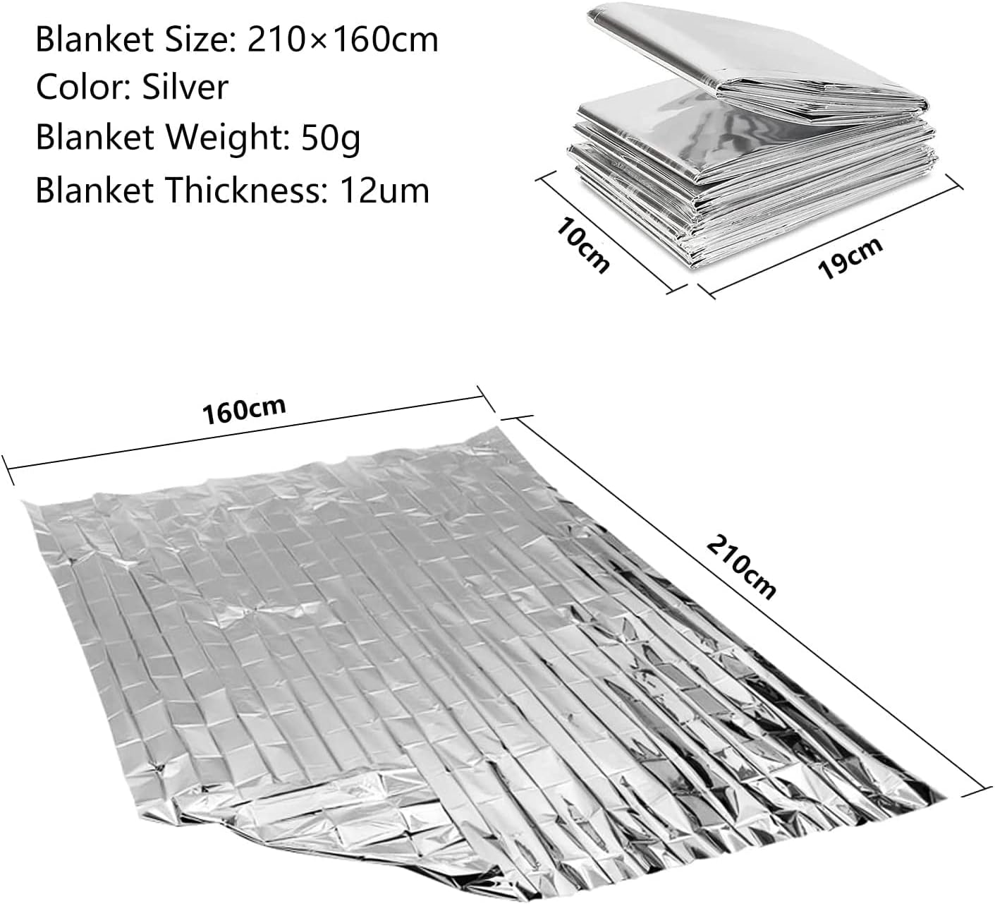 Thumbnail 2 de HONYAO Emergency Blankets 3pcs