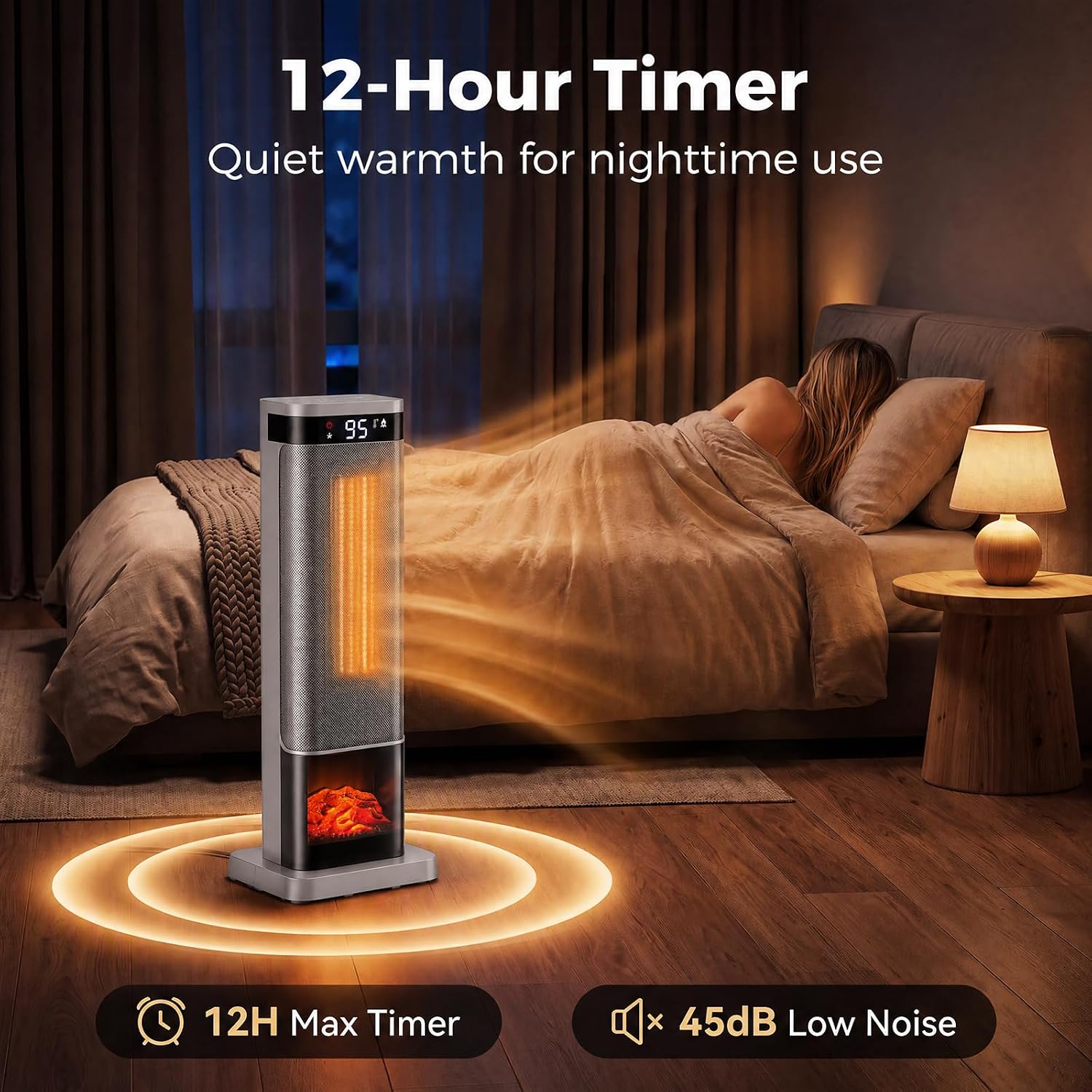 Detalle 2 de NEWBULIG AH-NFJ1F01-24SR 24-Inch 1500W Space Heater with Oscillation