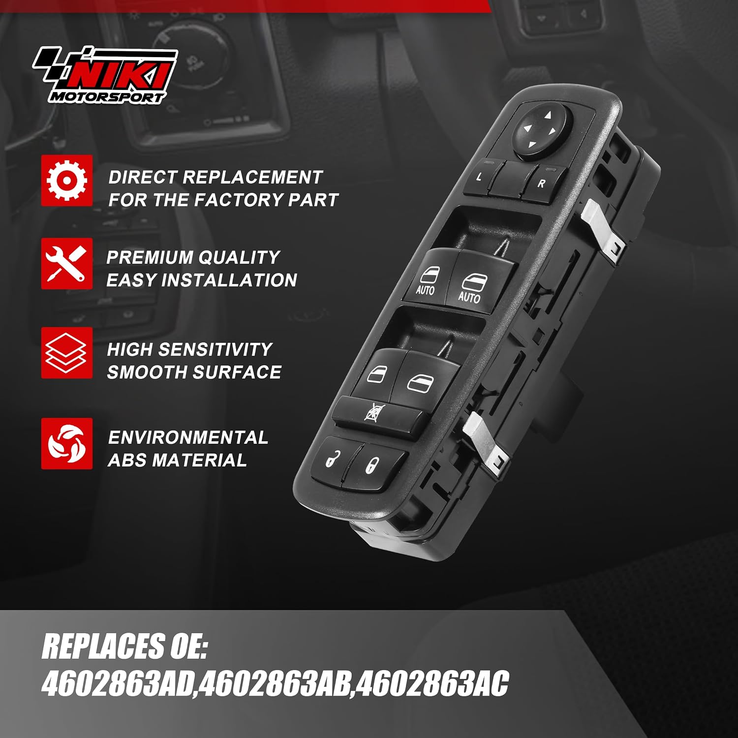 Detalle de Nikimotorsport Driver-Side Power Window Switch