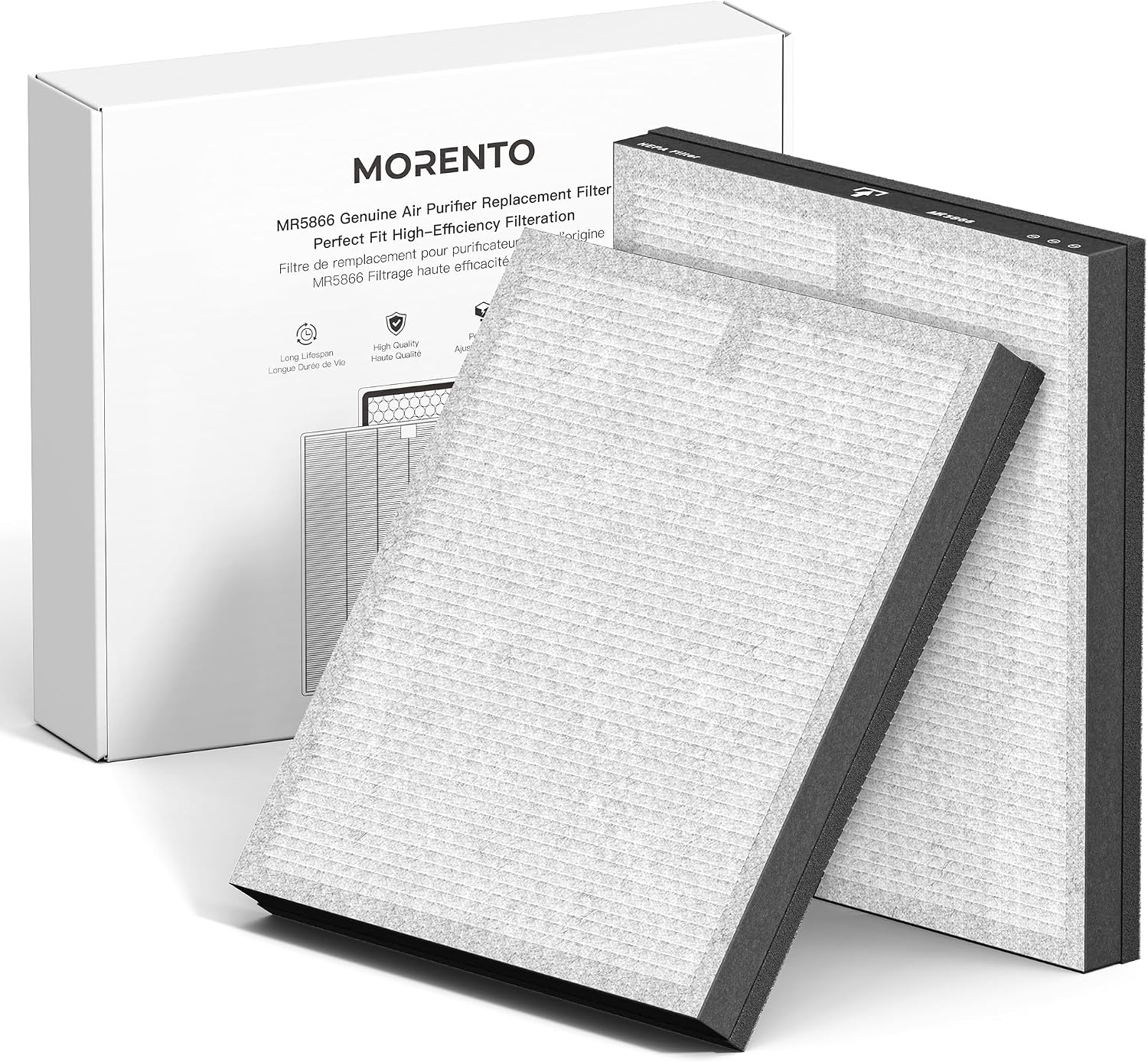 Detalle de MORENTO MR5866 Ersatzfilter 2er Pack 2200 Std