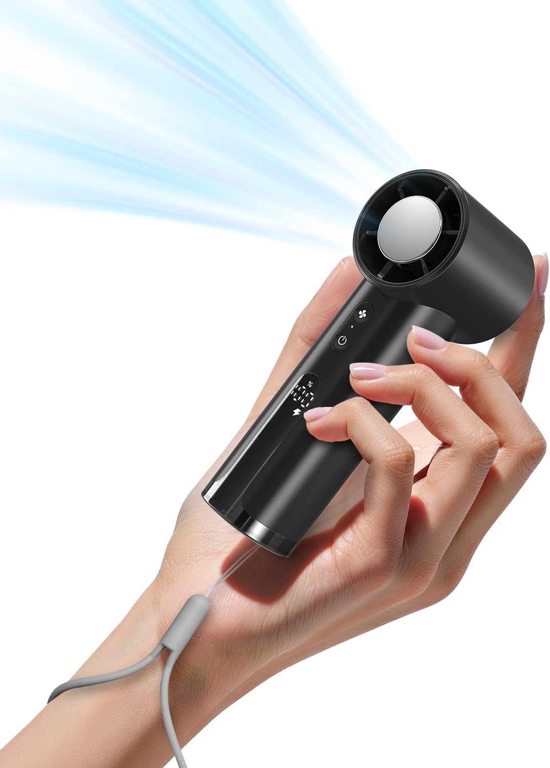 Detalle de OidoZac Hand Held Fan Rechargeable – Compact, High-Speed Personal Cooler