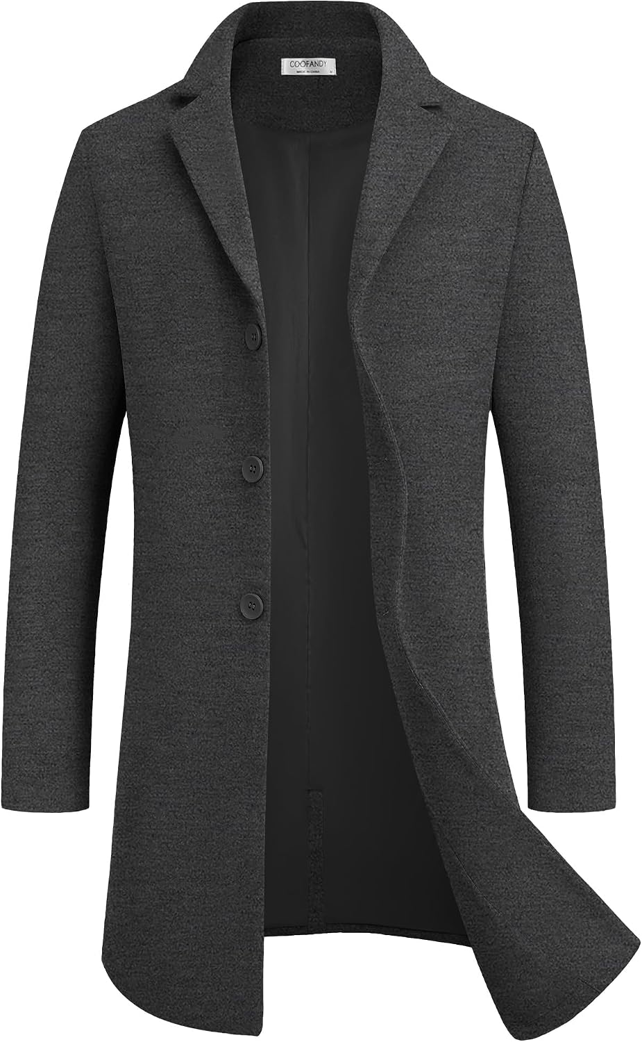 Detalle de COOFANDY Men's Wool Blend Peacoat with Notched Lapel and Pockets