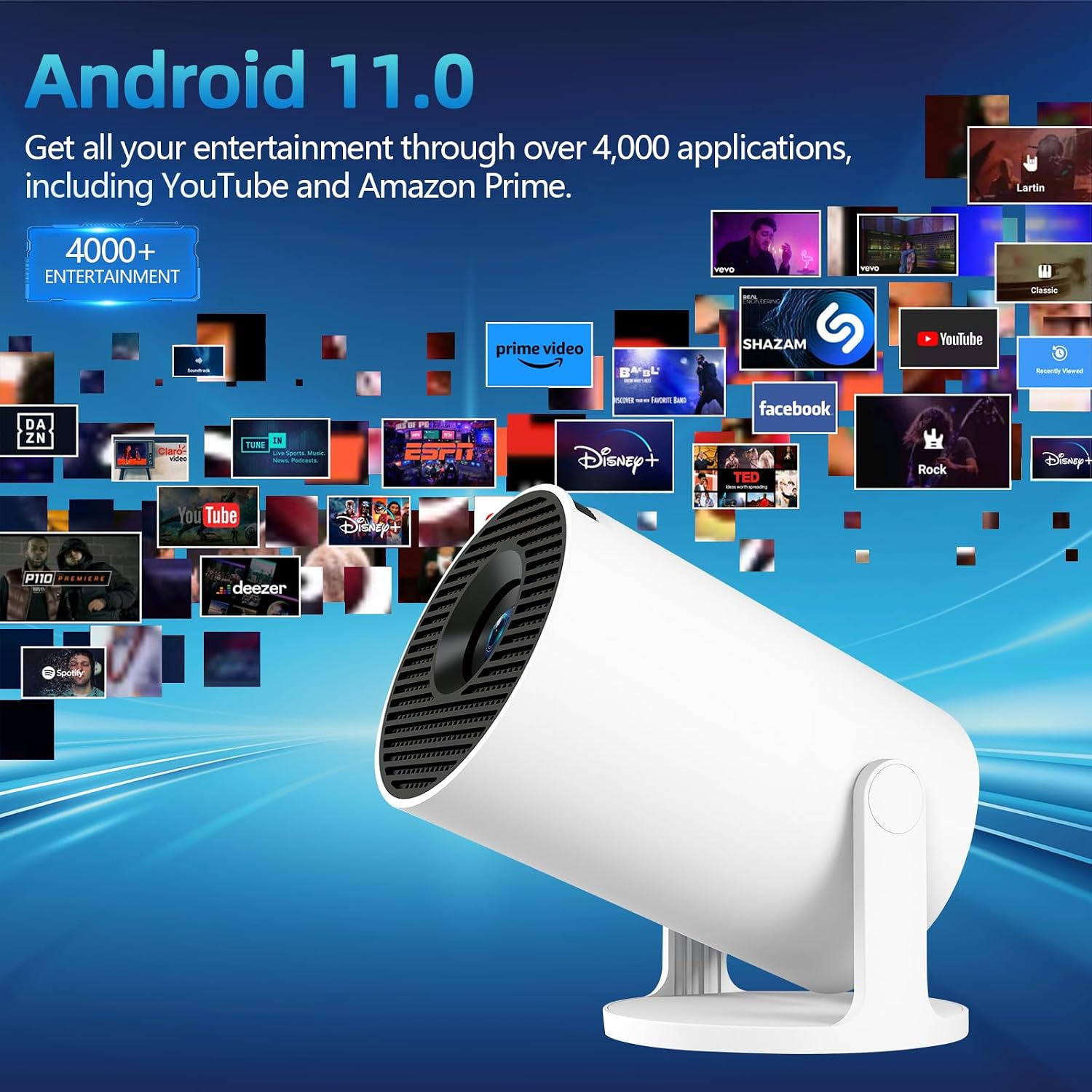 Detalle 2 de HY300pro+ Mini Projector 4K 1080P WiFi 6 📽