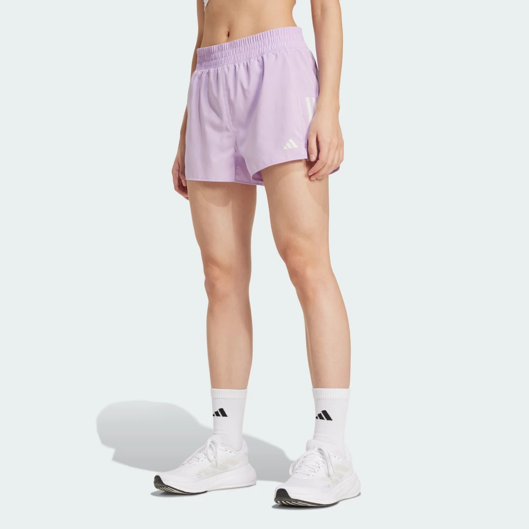 Detalle de Pantalón corto Own the Run de Adidas: color violeta, para entrenar con movilidad