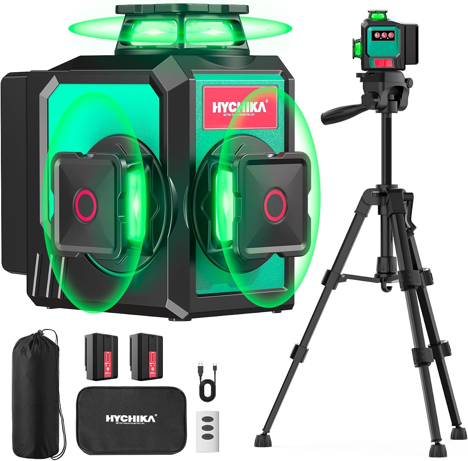 Detalle de HYCHIKA Livella Laser Autolivellante 3x360° con Treppiede – Kit completo IP54
