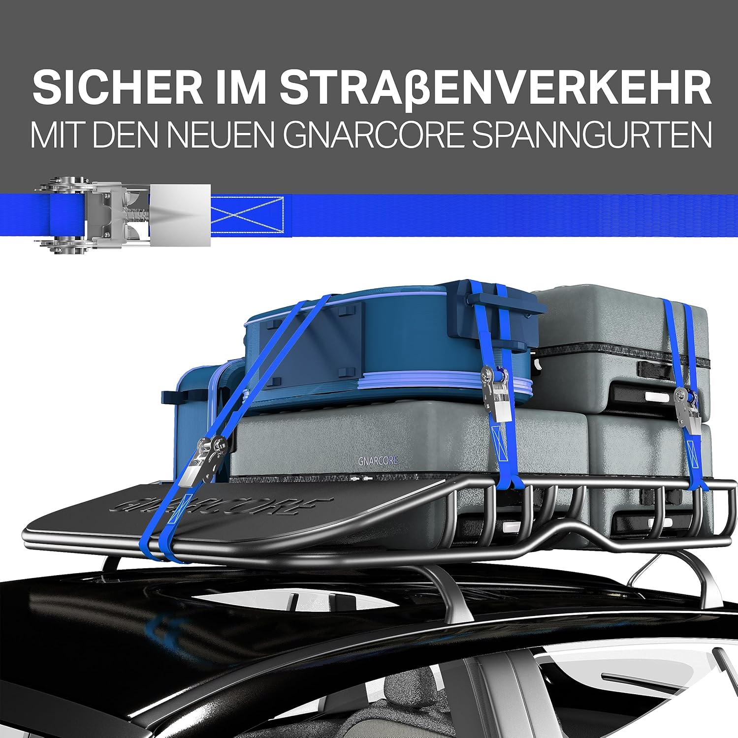 Thumbnail 1 de Gnarcore wetterfeste Basic Spanngurte mit Ratsche 4m/6m – 300 kg Zugkraft