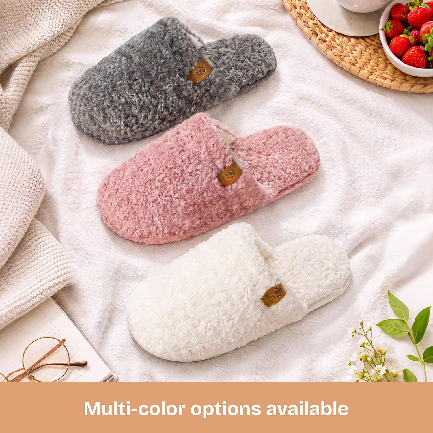 Detalle de EverFoams Women's Cosy Alpine Shearling Memory Foam slippers